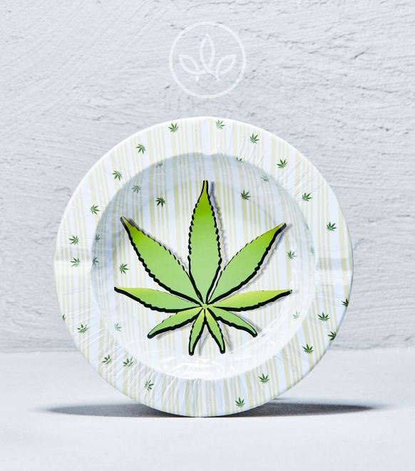Cínovaný popelník Weed