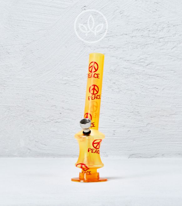 
Mini akrylový doutník 20 cm Yellow Peace žluté provedení s motivem loga Peace pro moderní vzhled  
