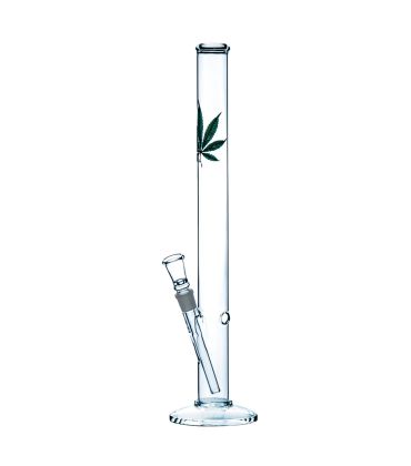 Skleněný bong 46 cm - design listu, průměr 4 cm