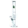 
Skleněný bong 39 cm - design listu, průměr 4–5 cm – dekorovaný bong z pevného skla s listovým vzorem a stabilní konstrukcí
