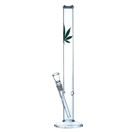 
Skleněný bong 46 cm - design listu, průměr 4 cm – z laboratorního skla
