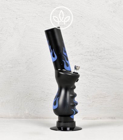 
Akrilová bong s plameny 32 cm, ergonomická rukojeť a přední otvor pro kopání
