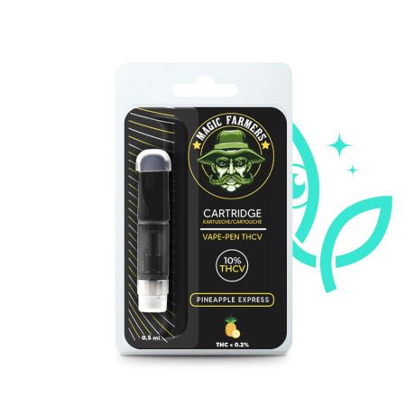 
THCV 20% Pineapple Express cartridge prezentovaná v čistém minimalistickém detailu vhodném pro e‑shop HealthyGarden
