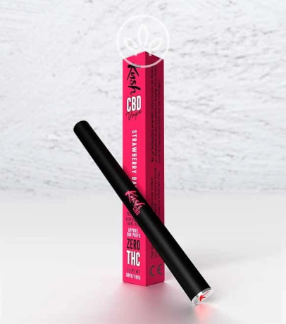 Kush Vape Strawberry Banana s 40% CBD v kompaktním provedení pro pohodlné a rychlé používání bylinných směsí
